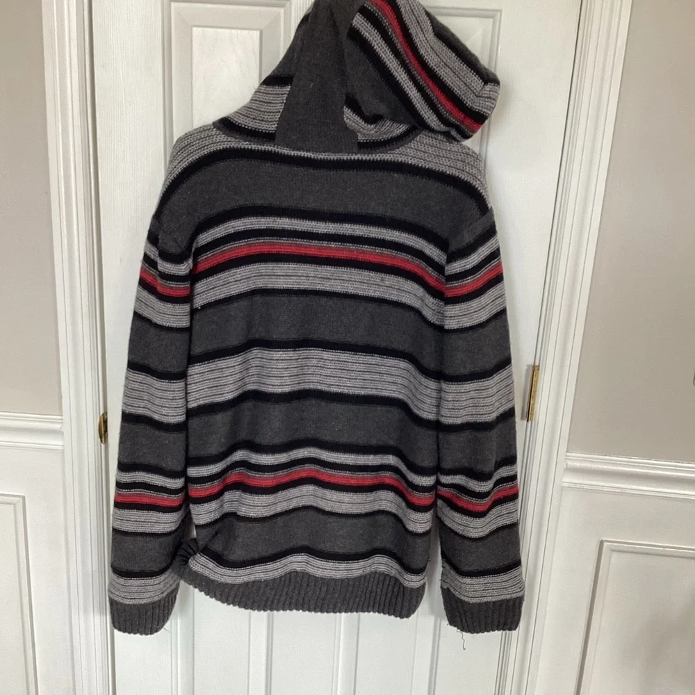 Buffalo David Bitton Men's Xl Sherpa Lined Zip Sweater Black/Grey/Red - Picture 6 of 10